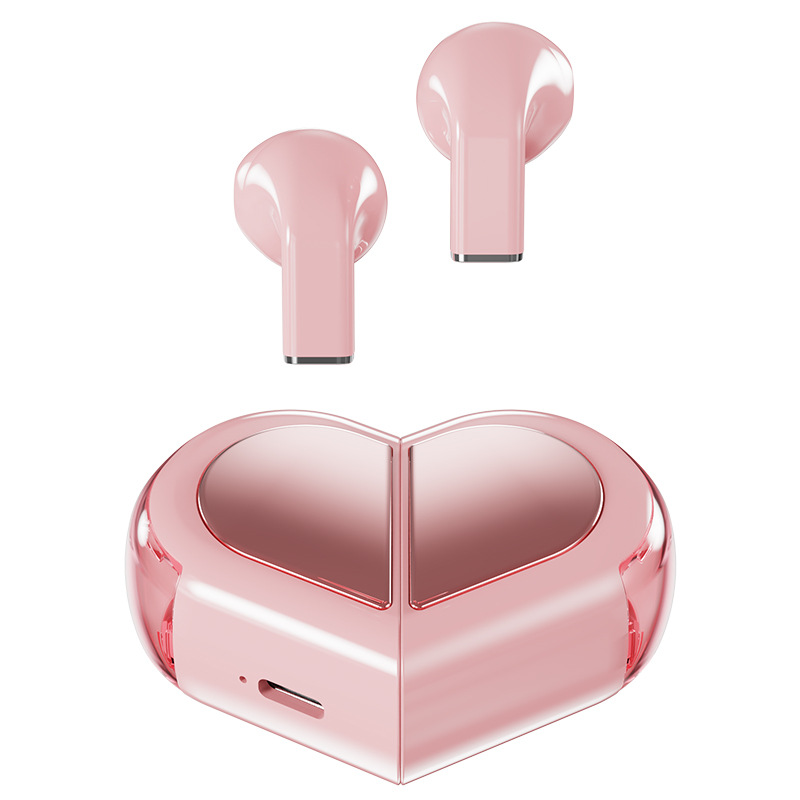 Pc Gaming Apple - หูฟังบลูทูธไร้สายแบบหมุนได้รูปหัวใจ หูฟังเสียงไฮไฟ หูฟังควบคุมแบบสัมผัส ชุดหูฟังสำหรับเล่นเกม