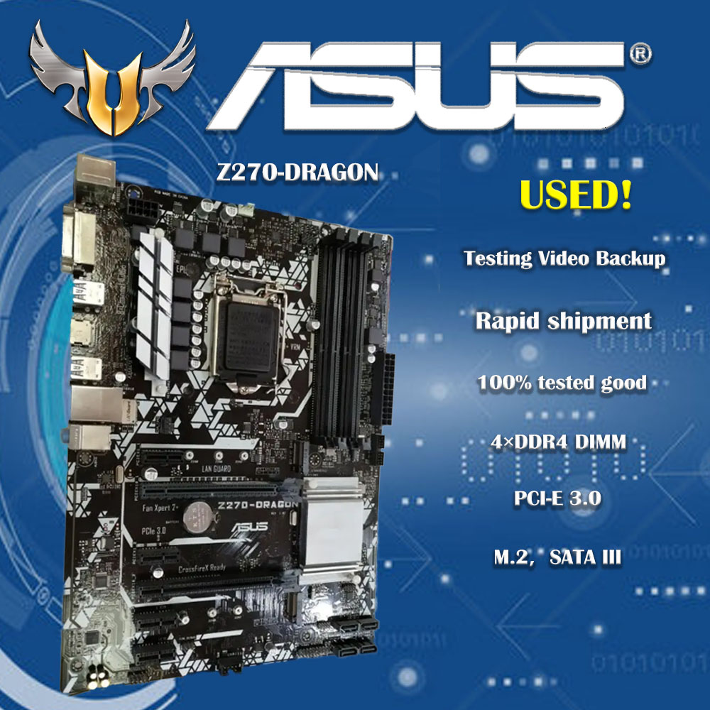 Pc Gaming I7 - เมนบอร์ดสําหรับ Asus PRIME Z270-DRAGON เดิมเดสก์ท็อป Intel