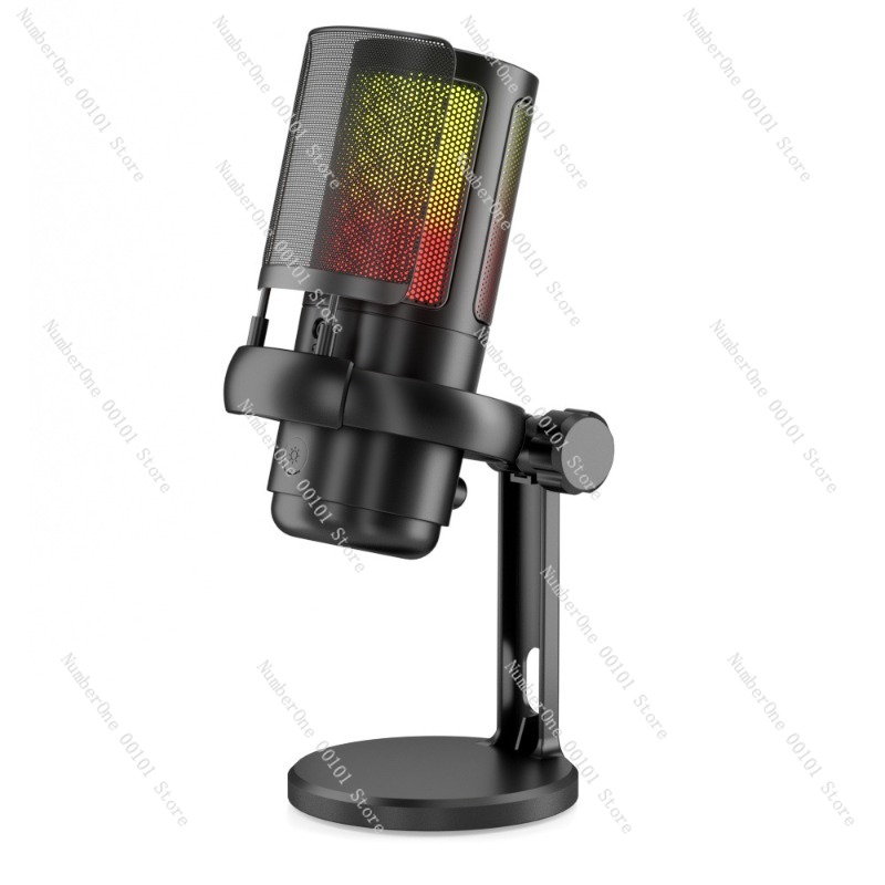 Pc Gaming Rgb - ไมโครโฟนคอนเดนเซอร์แบบตั้งโต๊ะ USB RGB ไมโครโฟนสำหรับเล่นเกมสำหรับการบันทึกการสนทนาในเกมพีซี