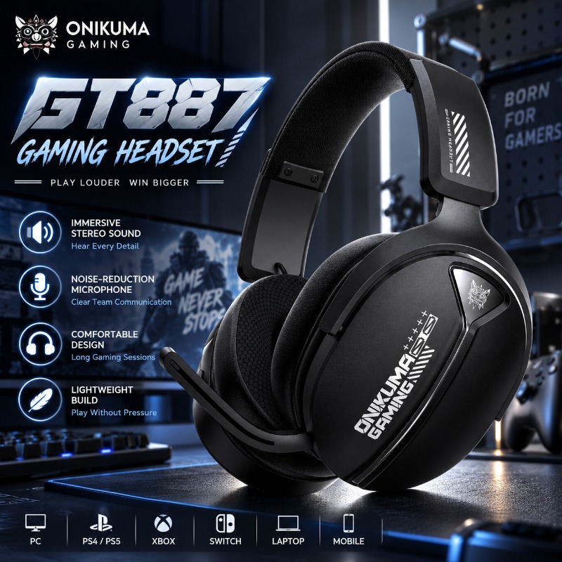 หูฟังเกมมิ่งไร้สาย ONIKUMA GT8 - Pc Gaming Apple บทวิจารณ์และราคา