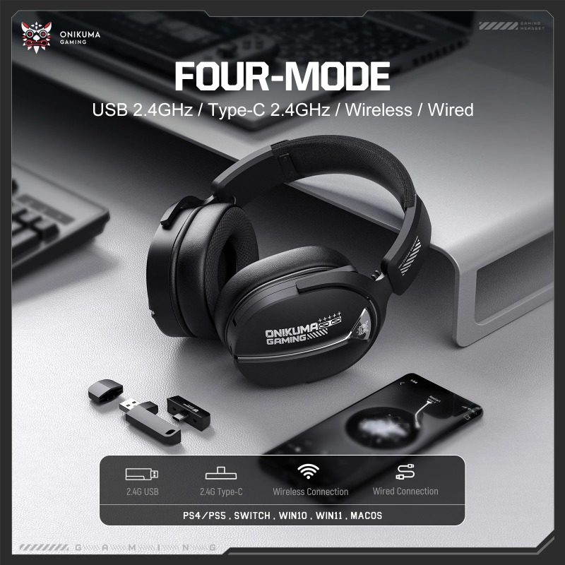 หูฟังเกมมิ่งไร้สาย ONIKUMA GT8 - Pc Gaming Apple บทวิจารณ์และราคา
