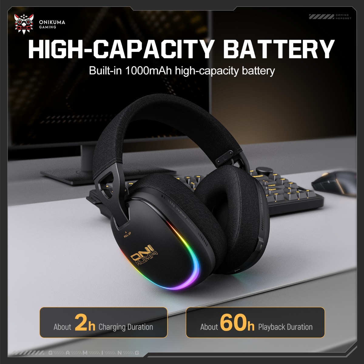 หูฟังเกมมิ่งไร้สาย ONIKUMA GT8 - Pc Gaming Apple บทวิจารณ์และราคา
