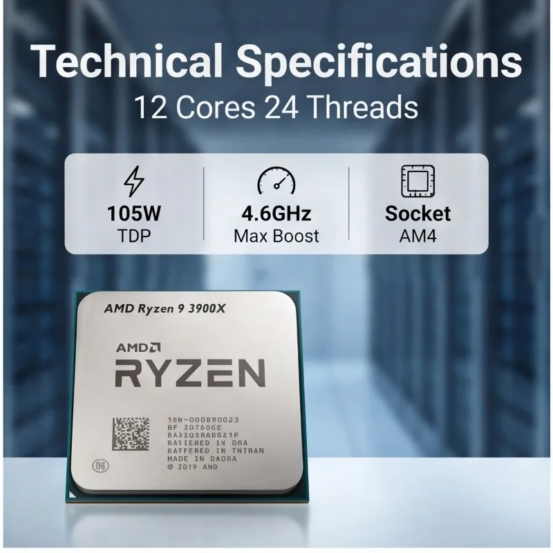 หน่วยประมวลผล AMD Ryzen 9 3900 - Amd Cpu Ryzen 9 บทวิจารณ์และราคา