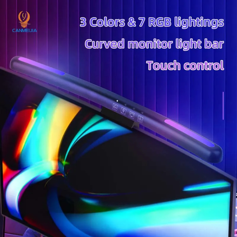 โคมไฟหน้าจอแอลอีดีโค้ง USB RGB - Pc Gaming Rgb บทวิจารณ์และราคา